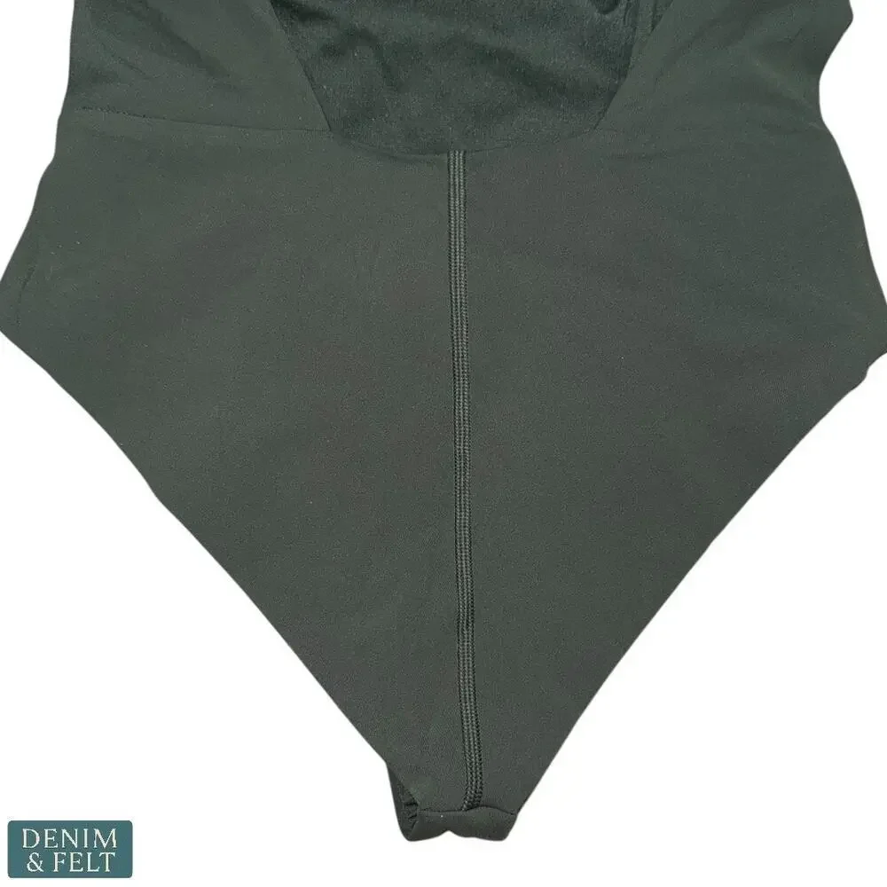 Lululemon Lab Asymmetrical One-Shoulder Bodysuit‎ Full-On Luxtreme Green Sz 6